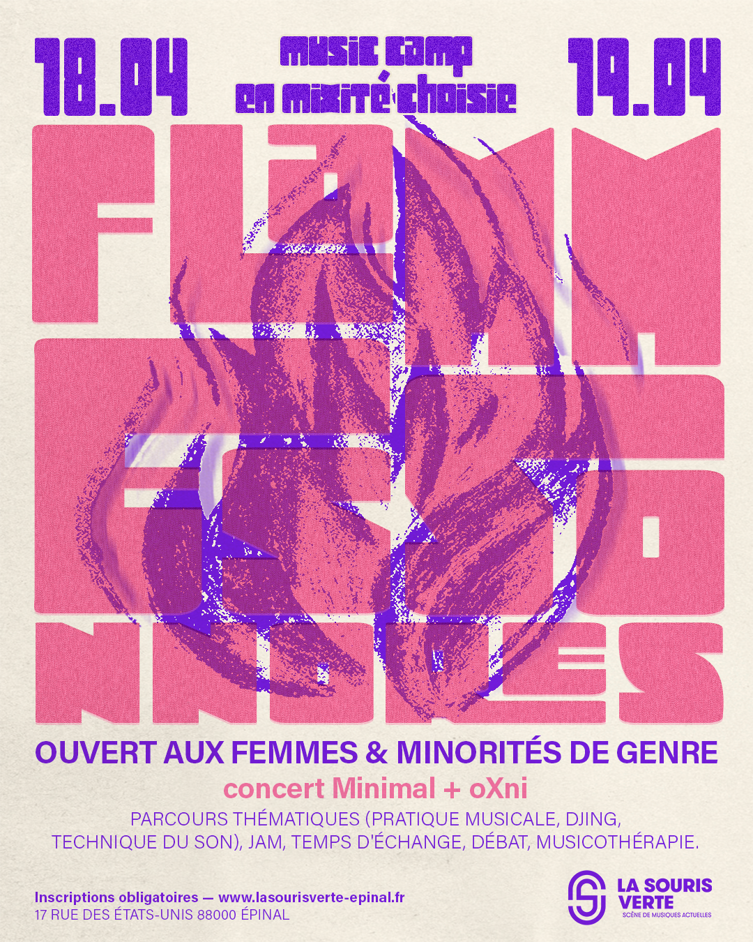 FLAMMES SONORES 4 : LE WEEK-END EN MIXITÉ CHOISIE ! • La Souris Verte la souris verte agenda flammes2 538